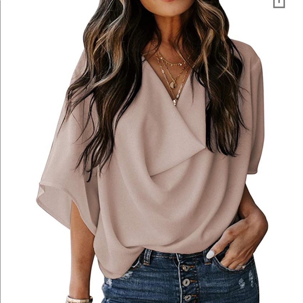 Chiffon Bell Sleeve Blouse
